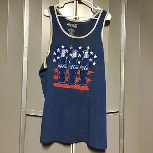 COCA-COLA Men’s Blue USA America Graphic Tank Top, 2X